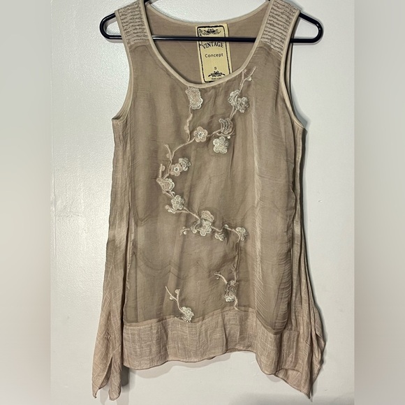 Vintage Concept dusty rose embroidered top size S - Picture 3 of 10